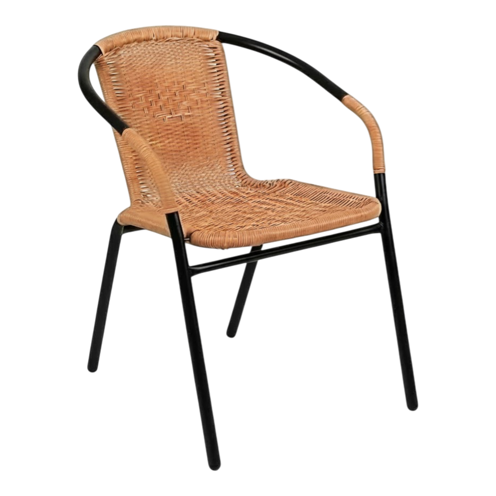 Modern Rattan Stack Chairs Set of 2